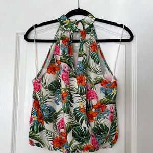Rachel Zoe Tropical Floral Top Size XS